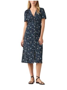 Levi’s Navy Floral V-Neck Midi Dress